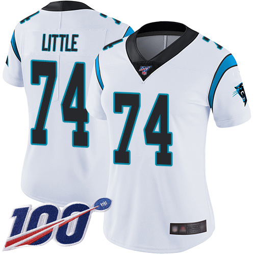 Carolina Panthers Limited White Women Greg Little Road Jersey NFL Football #74 100th Season Vapor Untouchable->carolina panthers->NFL Jersey